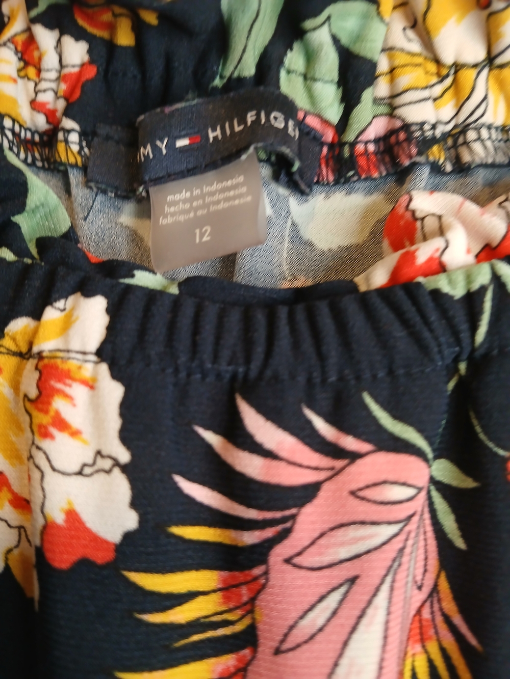 Tommy Hilfiger Navy Floral Elastic-Waist Skirt - Picture 3 of 4